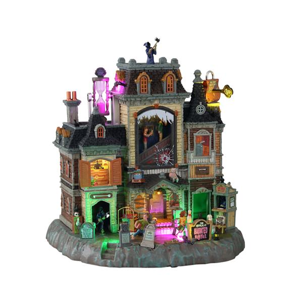 Lemax 15725 - THE HORRID HAUNTED HOTEL, WITH 4.5V ADAPTOR - Spooky Town Neu