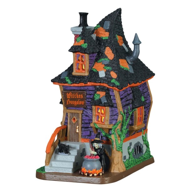 Lemax 75183 - WITCHES BUNGALOW , B/O LED - Spooky Town Halloween