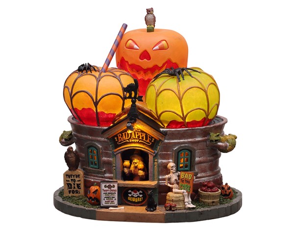 Lemax Spooky Town 15728 - THE BAD APPLE SHOP, B/O (4.5V)