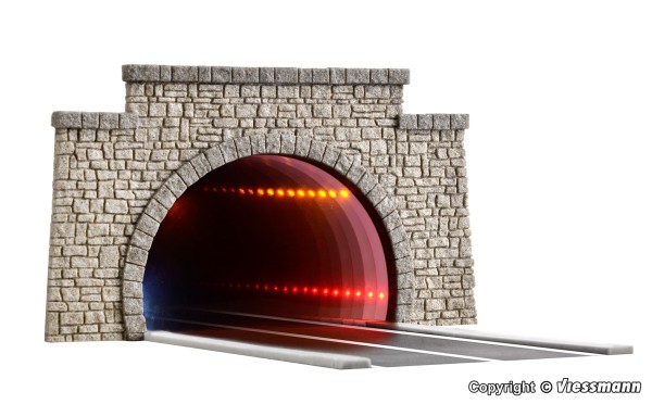Viessmann H0 5097 - Straßentunnel klassisch, mit LED Spiegeleffekt und Tiefenwirkung Neu