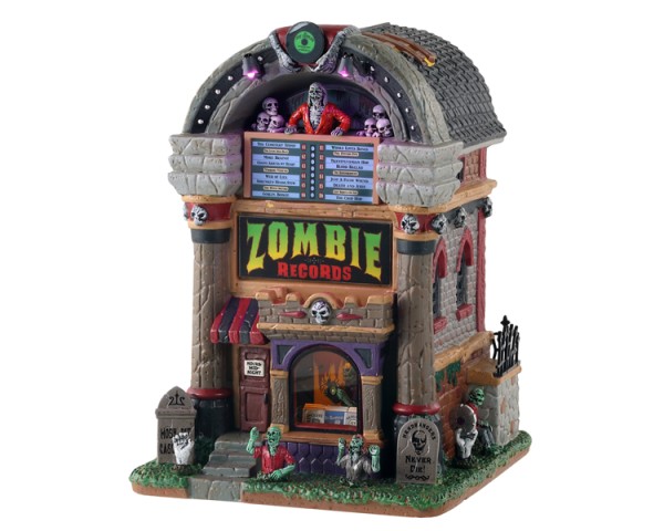 Lemax Spooky Town 15726 - ZOMBIE RECORDS, WITH 4.5V ADAPTOR