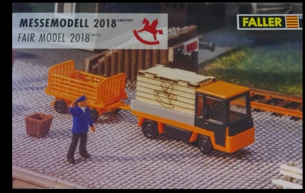 Faller H0 195994 - Gepäckwagen mit Beladung und Anhänger - Toy Fair 2018 - Neu