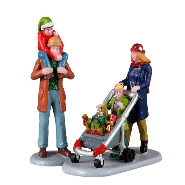 Lemax 22124 - FAMILY HOLIDAY SHOPPING SPREE, SET OF 2