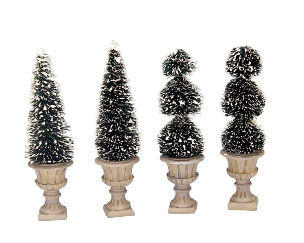 Lemax 34965 - CONE-SHAPED & SCULPTED TOPIARIES, SET OF 4 Neu