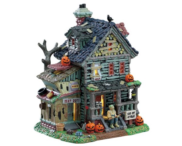Lemax 75185 - CREEPY NEIGHBORHOOD HOUSE , B/O LED Spooky Town Halloween