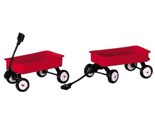 Lemax - RED WAGONS, SET OF 2